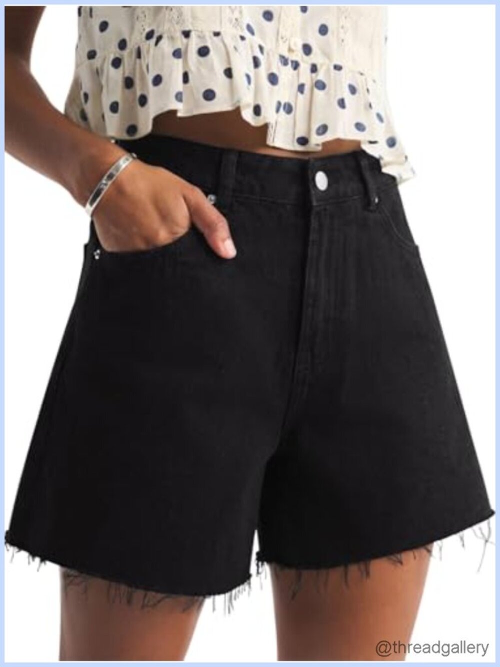 High Waisted Ripped Denim Jean Shorts Frayed Hem Summer Casual